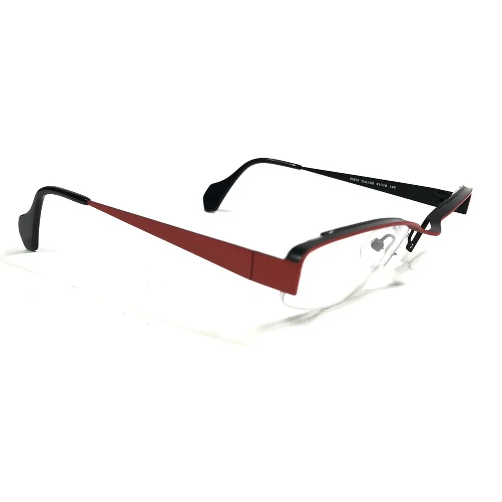Iyoko-Inyake Eyeglasses Frames IY574 Col.132 Black Red Rectangular 51-19-140